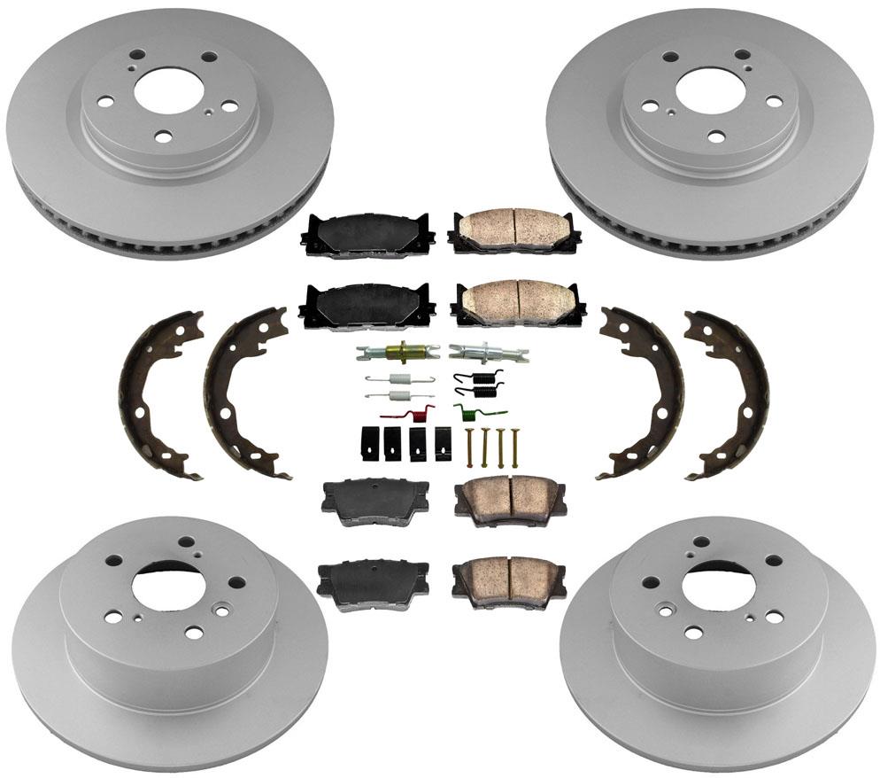 Brake Rotors Brake Pads Brake Shoes Spring Kit for Toyota Avalon 2016-2018 - Photo 1