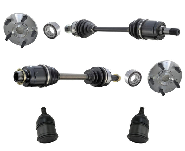 Kit de cojinetes de cubo de rueda delantera, ejes CV y ​​rótulas para Honda Accord 2.4L 08-12