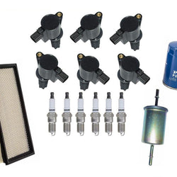 Ignition Coils Platinum Plugs Oil Air Filter for Jaguar S-Type 3.0L 2000-2002
