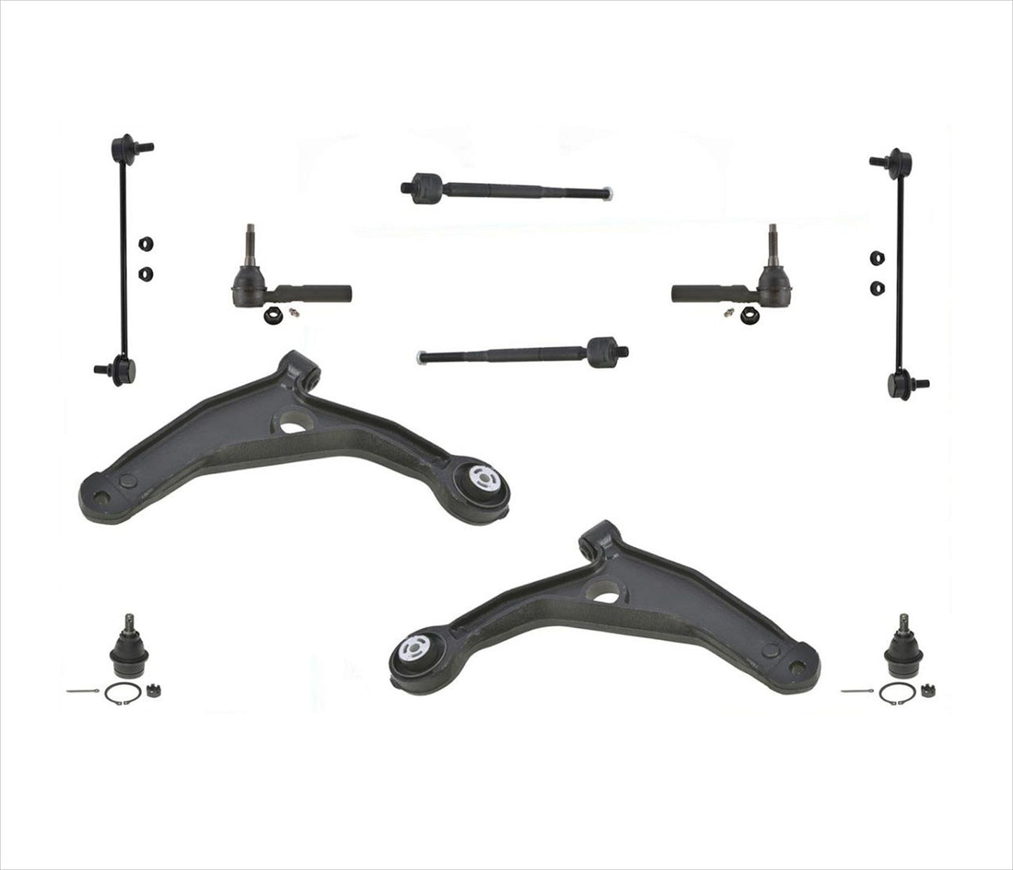 Lower Control Arms BJ Tie Rods 10Pc For 200 11-14 Sebring 07-10 Avenger 08-14