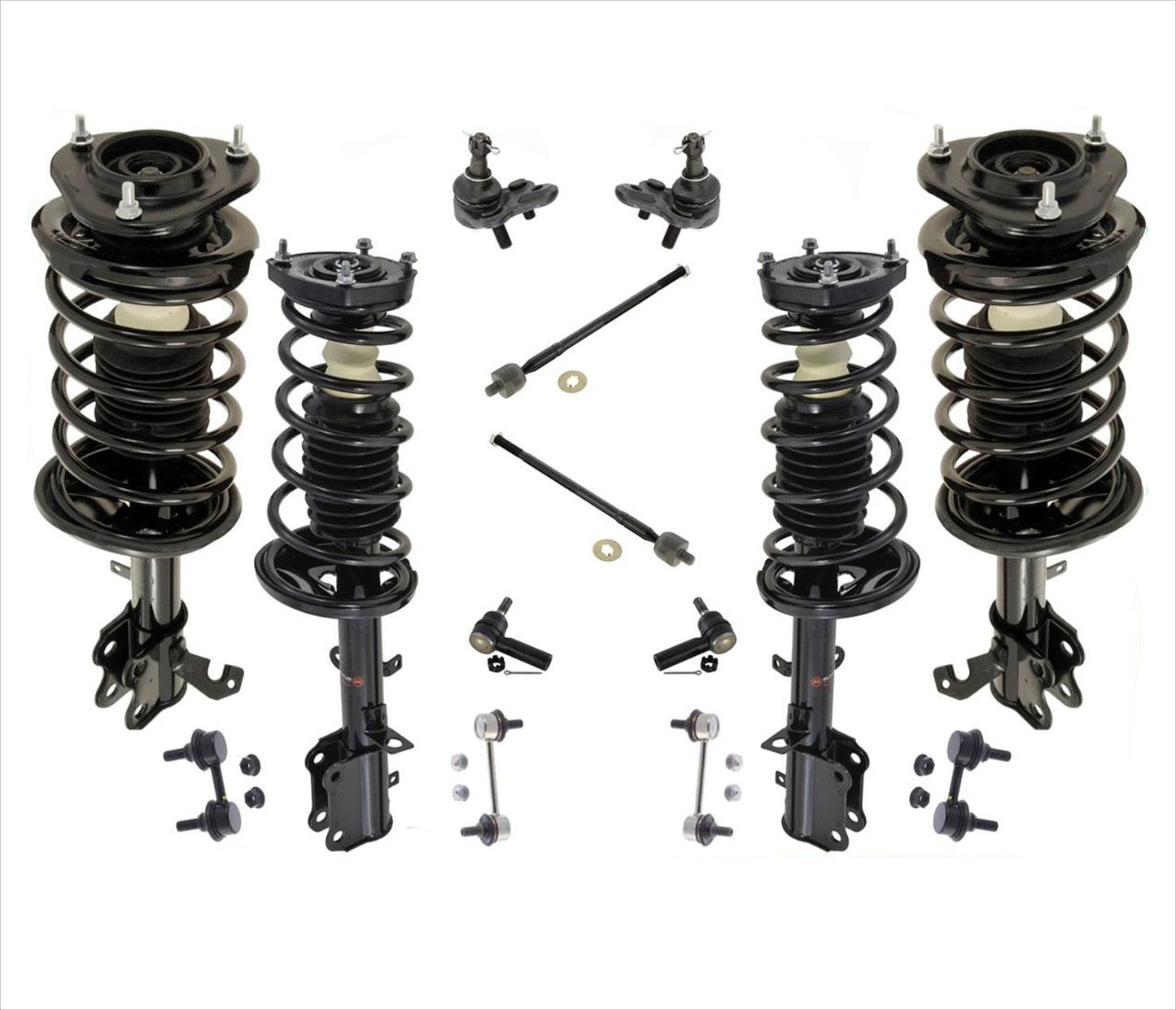 Front & Rear Strut Assembly Links Tie Rods Ball Joints Fits Toyota Corolla 96-02