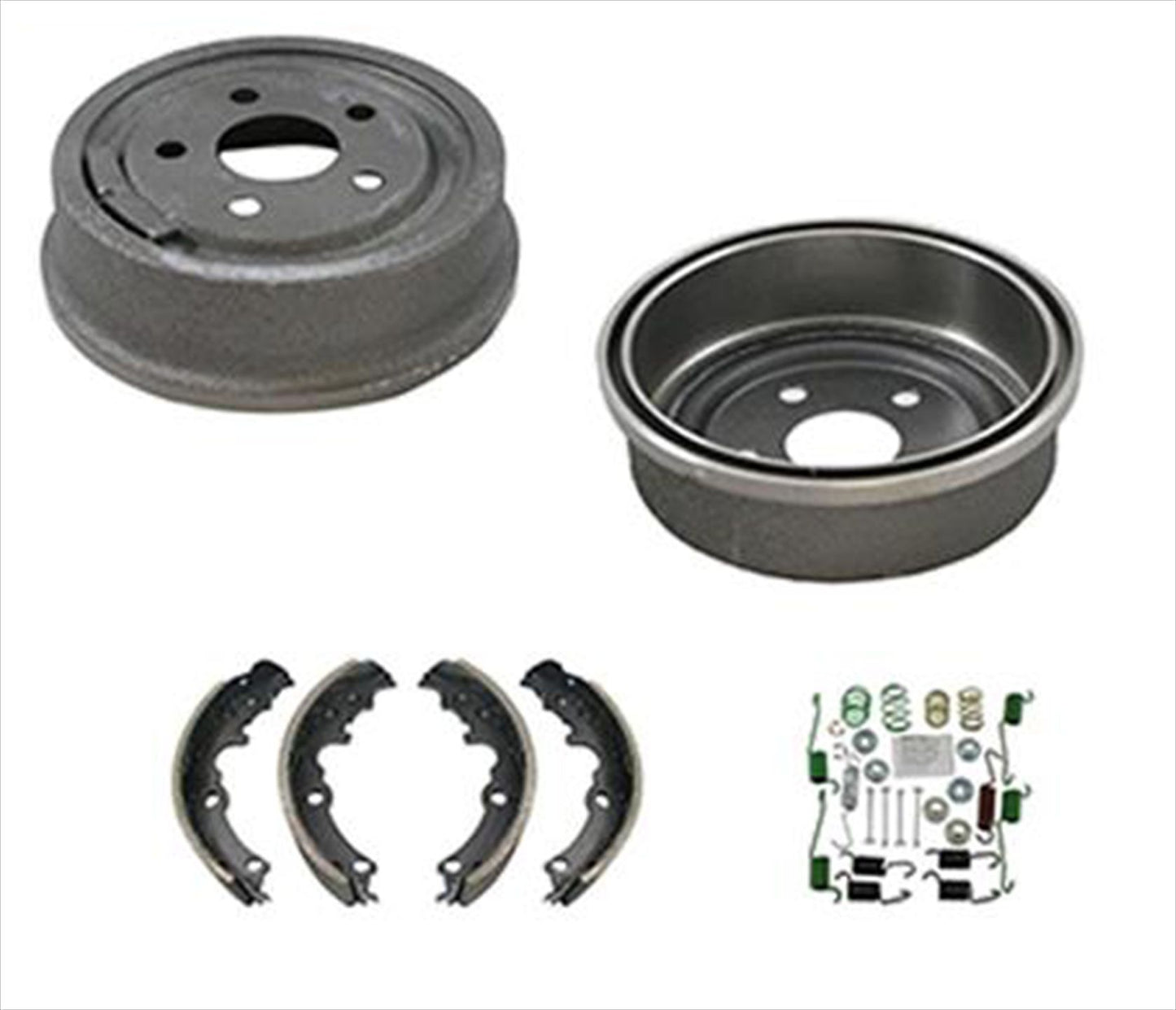 (2) 200MM 8 Inch GM Cars Rear 80008 Brake Drum & B553 Shoes W Springs H7281