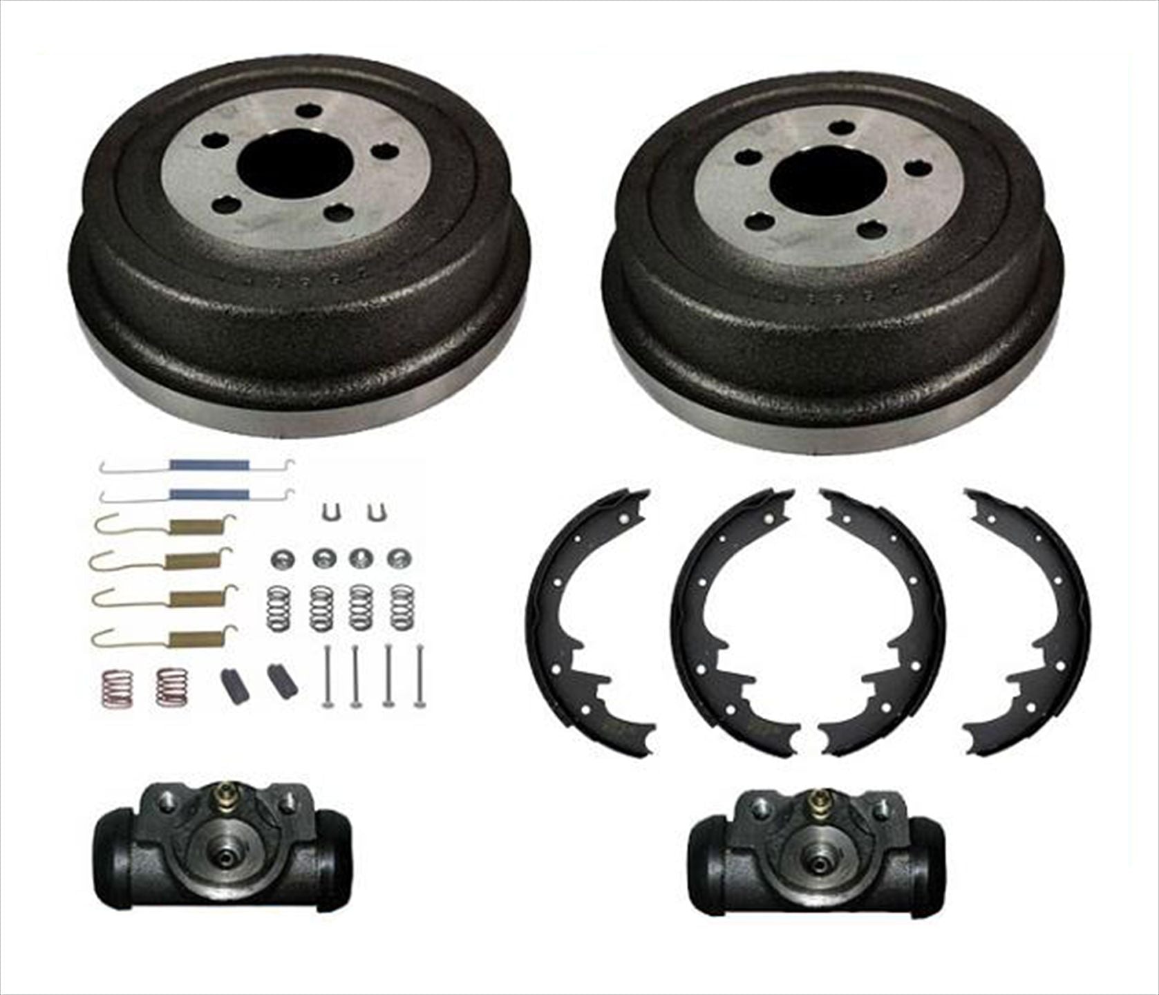Rear Brake Drums Shoes Spring Wheel Cylinder Kit For 2002 Jeep Liberty