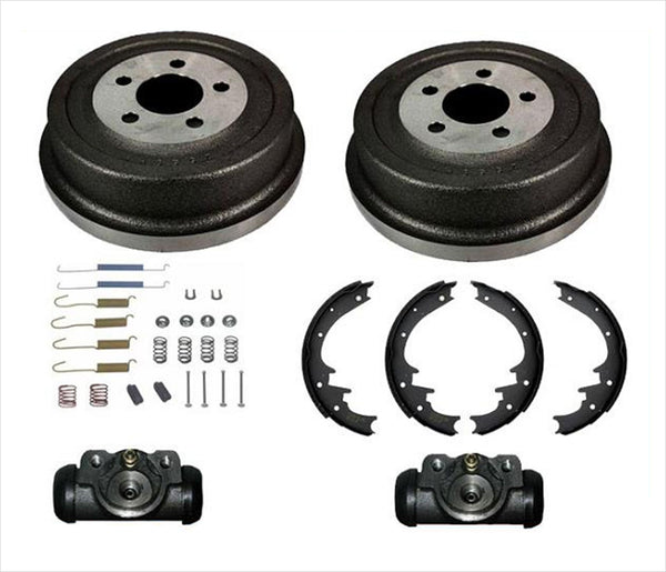 Rear Brake Drums Shoes Spring Wheel Cylinder Kit Fits For 2002 Jeep Liberty