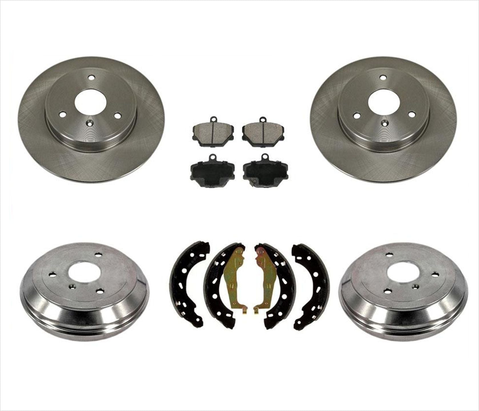 Se adapta a 05-15 Smart Car Smart Fortwo FRT y RR Rotores de freno Tambores Pastillas de freno Zapatas
