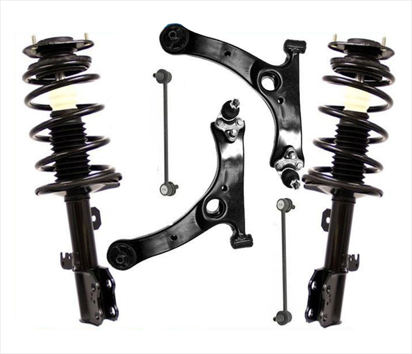 6PC Kit Front Spr Strut Ball Joints Sway Bar Link Control Arms For Toyota Matrix