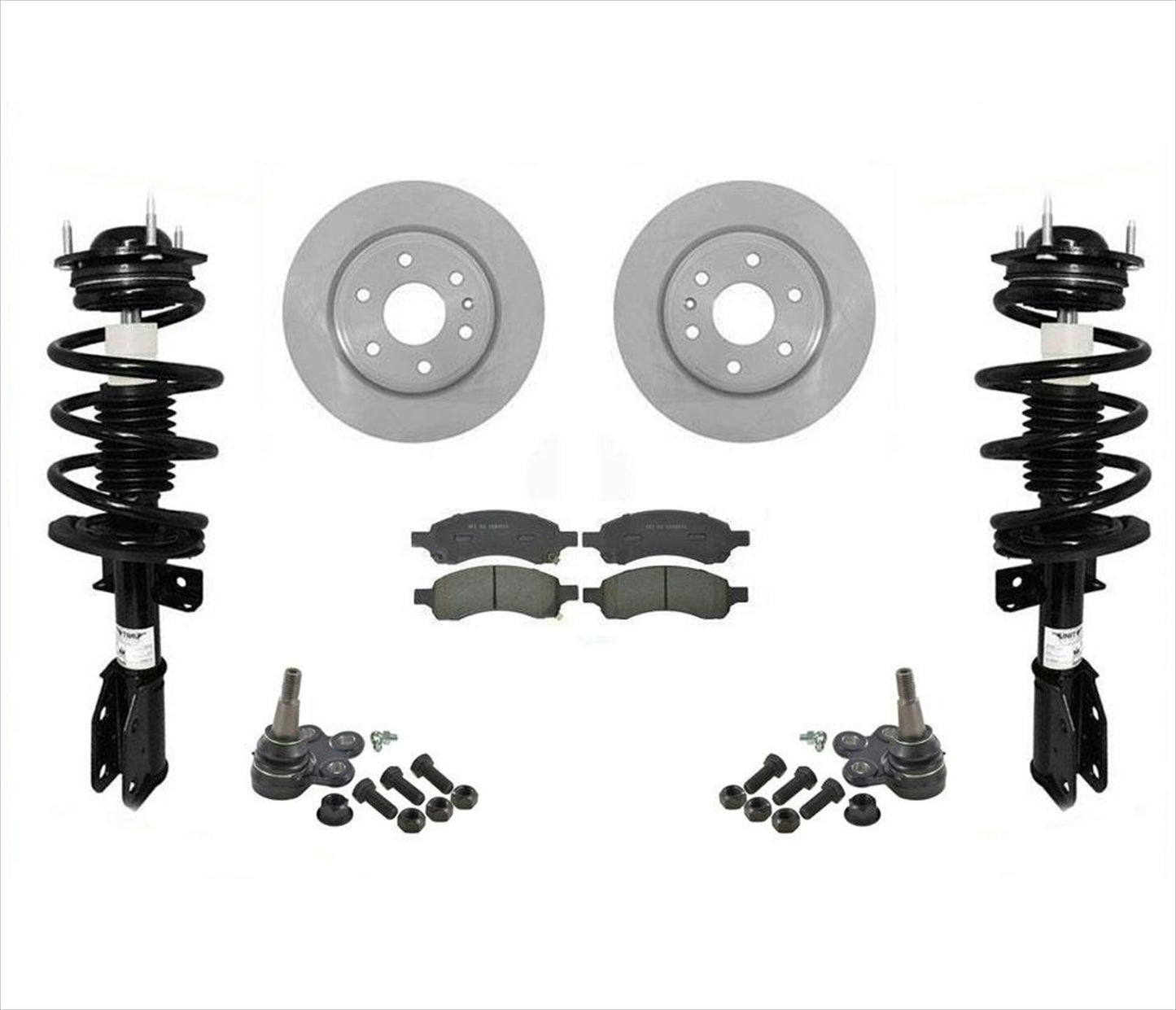 Puntales de resorte en espiral rápidos completos F Rotores Almohadillas Rótulas 07-13 GMC Acadia
