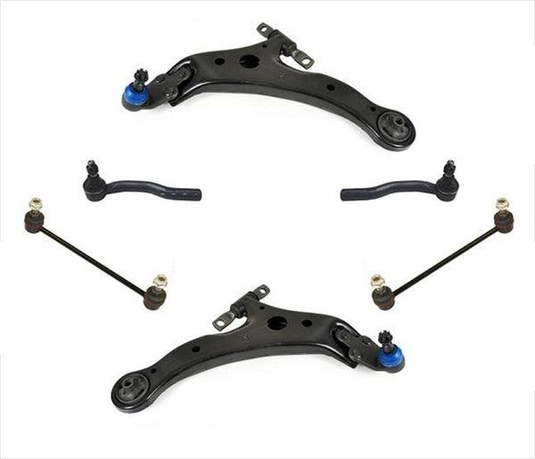 Fits For 07-14 Camry (2) Low Control Arms With Bushings Ball Joint Tie Rods 6Pc