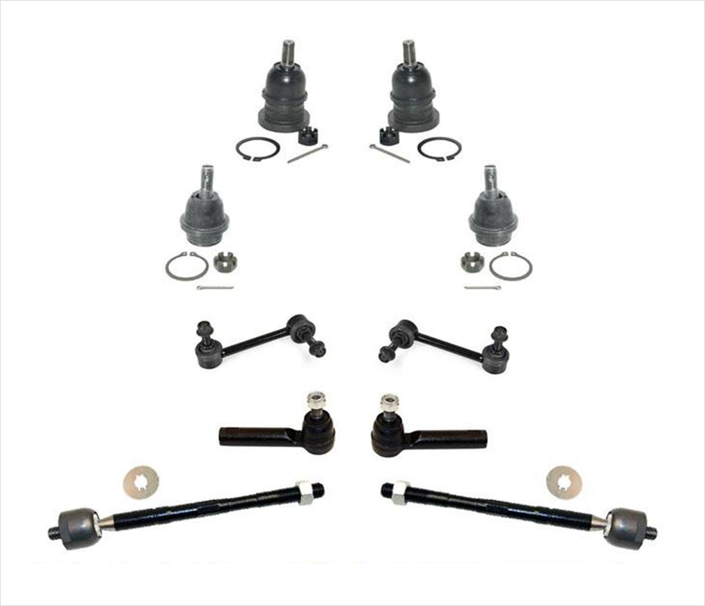 Front Upper Lower Ball Joints Tie Rods For Toyota Tacoma 4 Wheel Drive 2005-2013