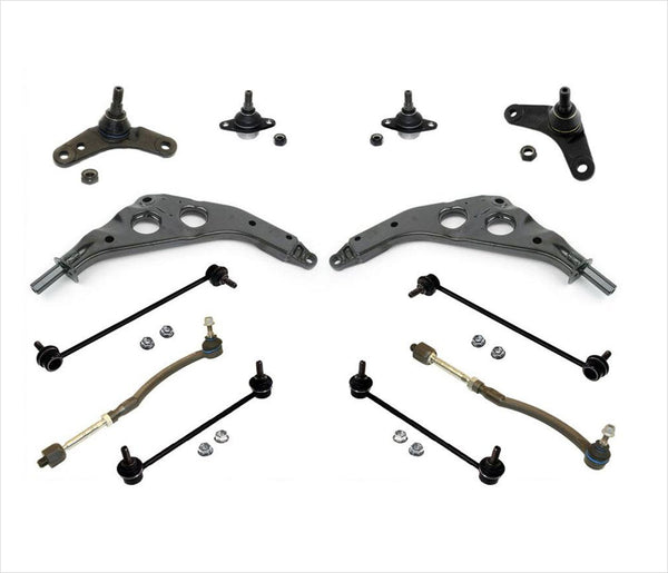 Se adapta al kit Mini Cooper 02-06, brazo de control inferior, rótulas, varillas de amarre, eslabones de barra estabilizadora