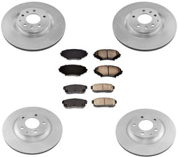 Front & Rear Disc Brake Rotors + Ceramic Brake Pads for Mazda RX8 2009-2011