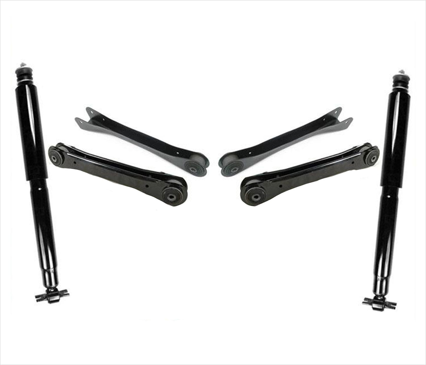 Front Upper & Low Control Arms w Bushing Shocks for 97-06 Jeep Wrangler + TJ 6PC