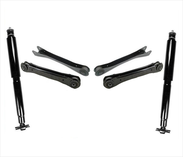 Front Upper & Low Control Arms w Bushing Shocks for 97-06 Jeep Wrangler + TJ 6PC