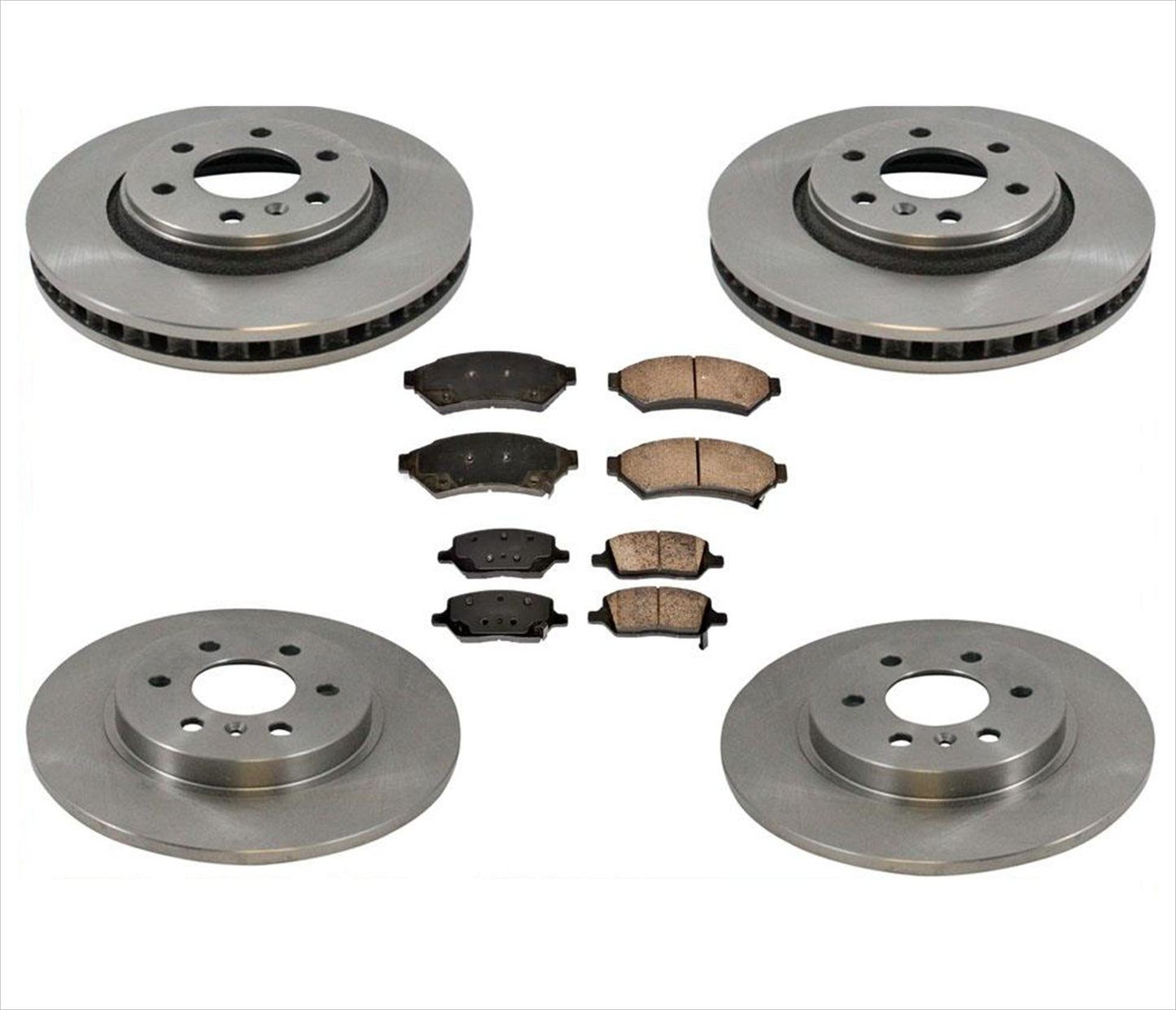 Rotores de freno de disco delanteros y traseros y pastillas de cerámica para Chevrolet Uplander 2006-2009