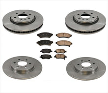 Rotores de freno de disco delanteros y traseros y pastillas de cerámica para Chevrolet Uplander 2006-2009