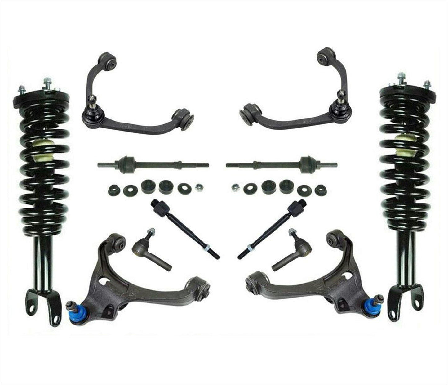 Control Arm Coil Spring Struts Tie Rods Sway Bar Links 05-09 Dakota 4WD 12PC Kit