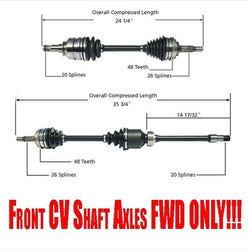 Front Left & Right CV Shaft Axles for Rav4 FWD Automatic Transmission 96-00