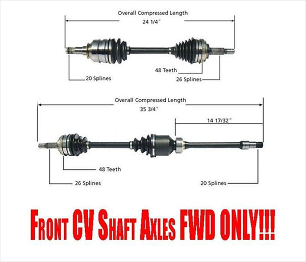 Front Left & Right CV Shaft Axles for Rav4 FWD Automatic Transmission 96-00