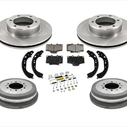 Ft Rotors Pads Drums Brake Shoes Springs for 93-98 Toyota T100 4 Wheel Drive 7pc