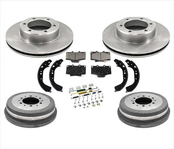 Ft Rotors Pads Drums Brake Shoes Springs for 93-98 Toyota T100 4 Wheel Drive 7pc