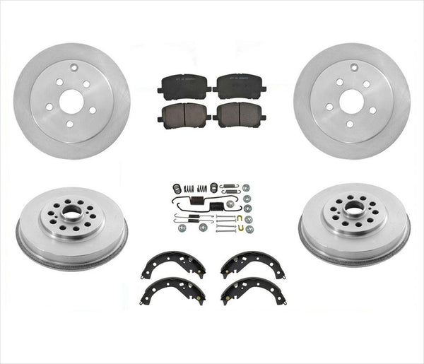 Rotores Tambores Zapatas de freno Resortes 6 piezas para Toyota Matrix All Wheel Drive 03-06