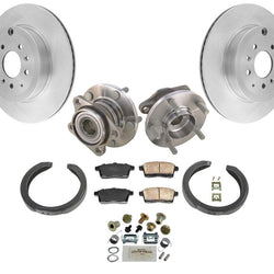 Rear Wheel Bearing & Hub & Rotors & Ceramic Pads 7PC for 07-15 Mazda CX9 AWD 4x4