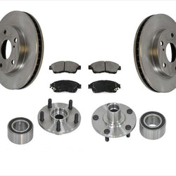 Front Brake Rotors Wheel Hub Bearings & Brake Pads for Toyota Camry 92-99 2.2L