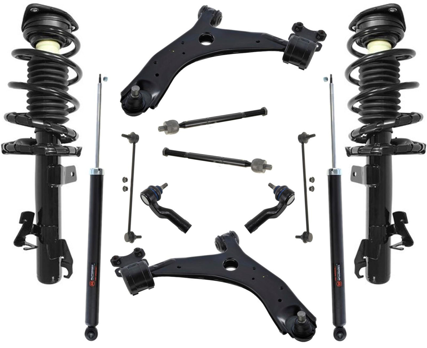 Puntales delanteros Amortiguadores traseros Brazos de control Barras de acoplamiento Enlaces Kit de 12 piezas para Mazda 5 06-14