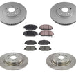 Front and Rear Brake Rotors and Ceramic Brake Pads for Honda CR-V 17-19 6PC KIT