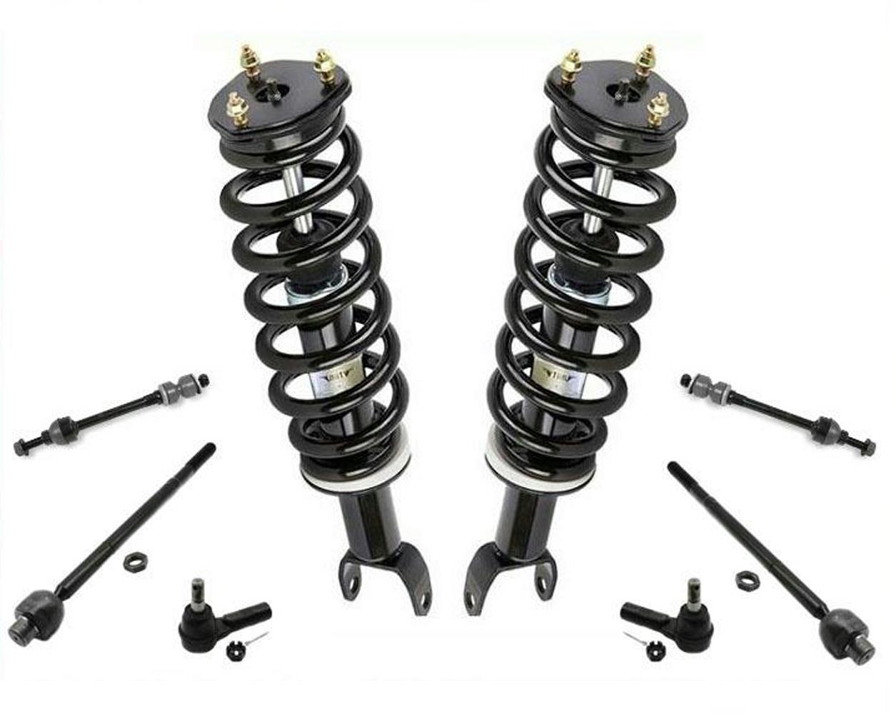 09-12 Ram 1500 Pick Up 4x4 Front Coil Spring Strut Mounts Tie Rods Sway Bar 8Pc