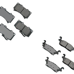 Fits 2006-2010 Hummer H3 H3T Front Ceramic & Rear Ceramic Brake Pads