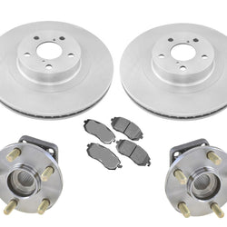 Rodamientos de cubo de rueda delantera, rotores y pastillas de freno para Subaru Legacy 05-12 no Turbo
