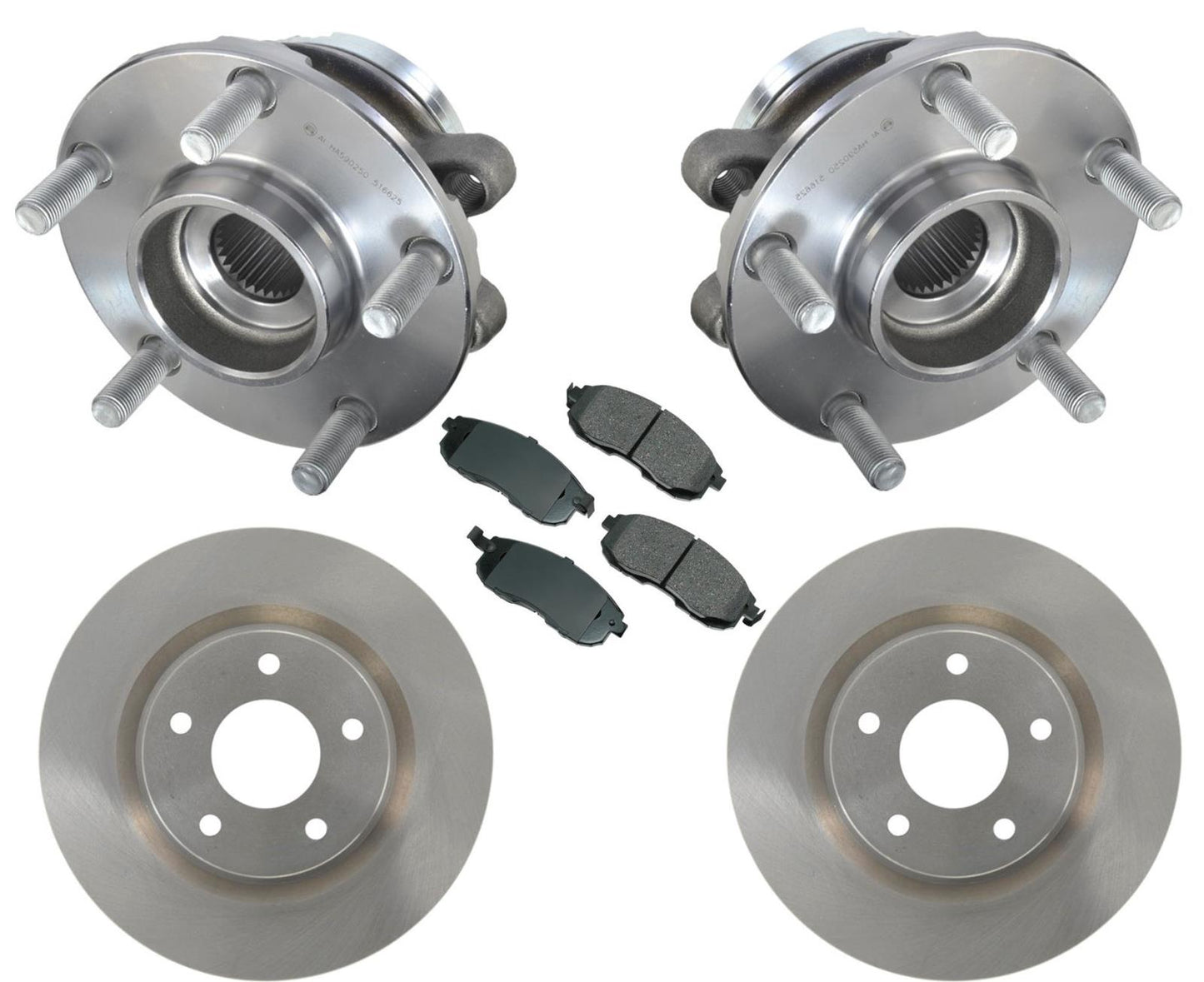Rodamientos de rueda delantera, rotores de freno y pastillas de freno de cerámica para Altima 2.5L 07-13