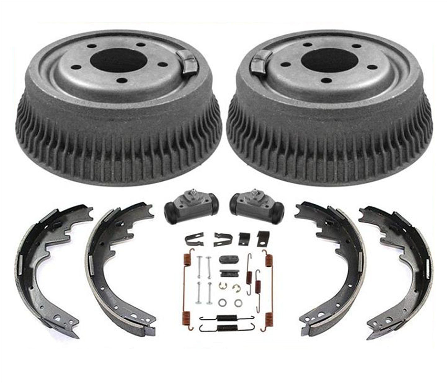 Rear 5 Lug Drums Shoes Wheel Cylinders Spring kit for Dodge Van B150 85-97