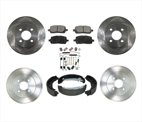 Rotors Brake Pads Drums Shoes Spring Kit for Chevrolet Cobalt 2.2L 09-10 4 Bolt