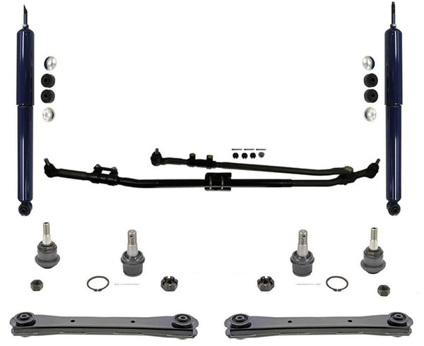 Frt Shocks Drag Links Tie Rods Ball Joints 14Pc KIT RAM 2500 4 Wheel Drive 08-12