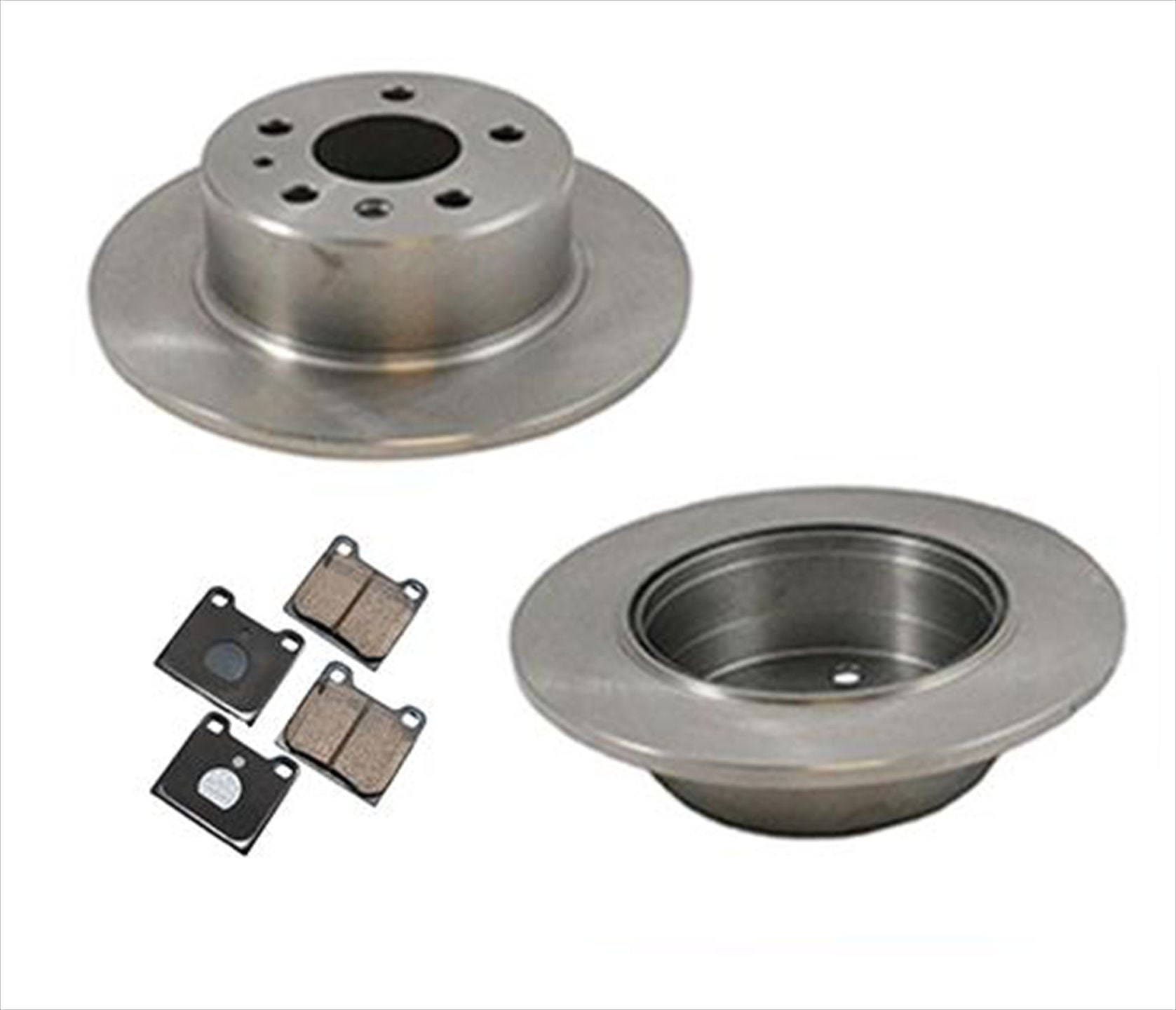 (2) Disc Brake Rotor& Rear Ceramic Brake Pads for Mercedes Benz 220 1968-73