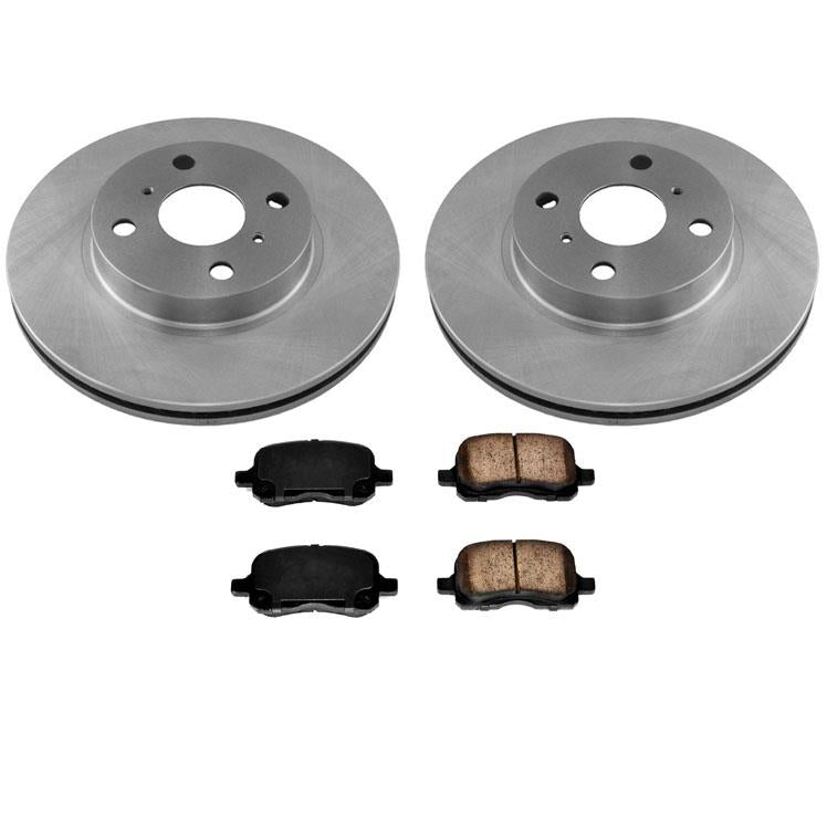 Rotores de freno de disco delantero y pastillas de freno de cerámica para Toyota Corolla 1998-2002