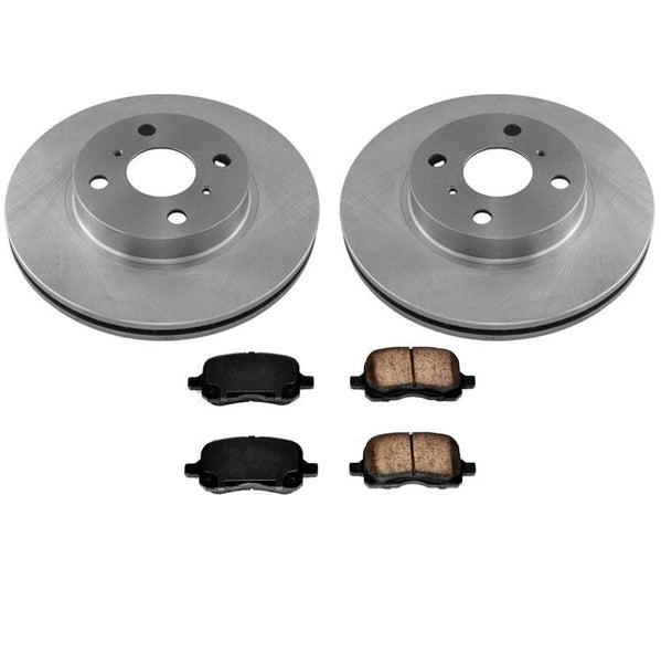 Front Disc Brake Rotors & Ceramic Brake Pads for Toyota Corolla 1998-2002