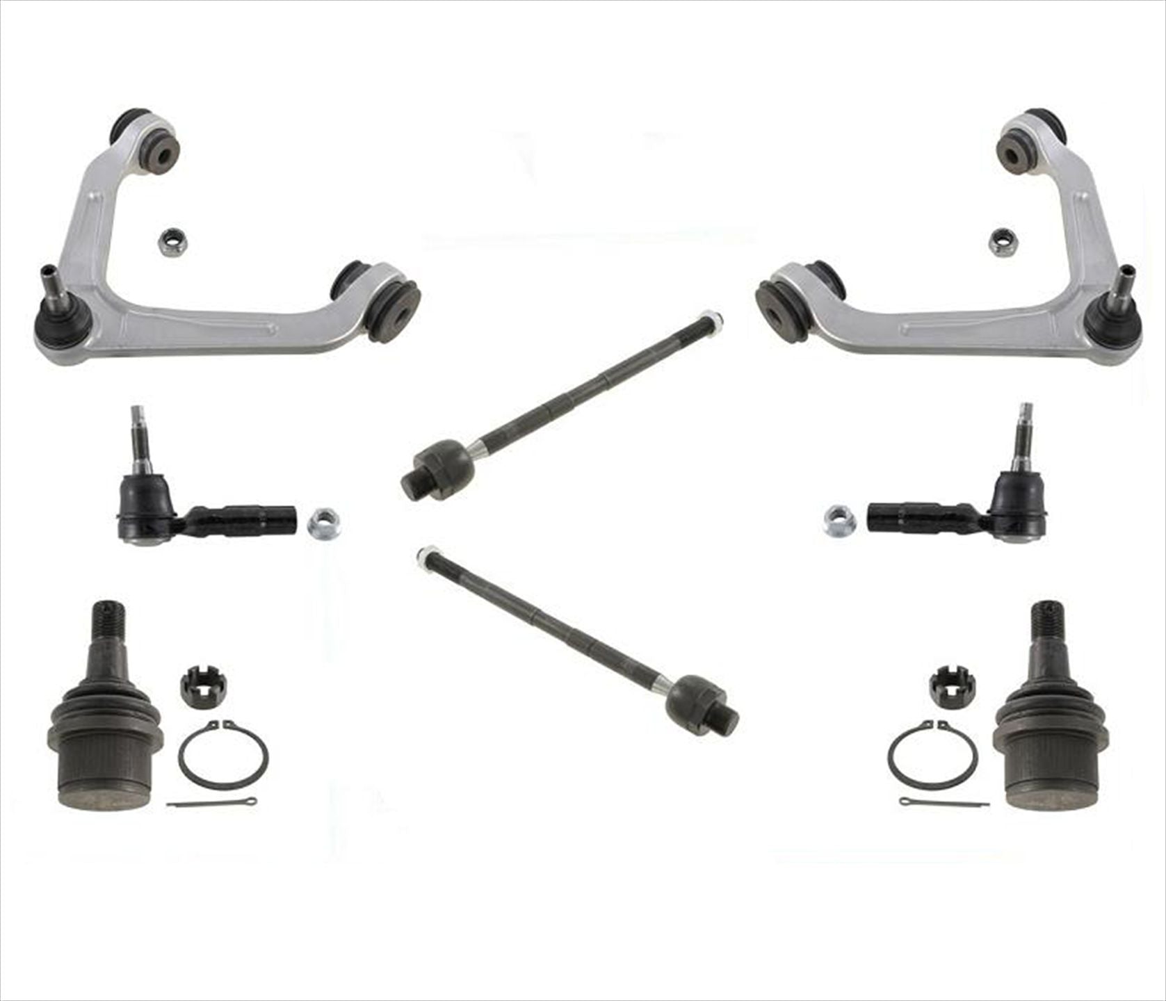 03-06 Ram 2500 3500 Control Arms Ball Joints Inner/Outer Tie Rods 2WD Only 8Pc