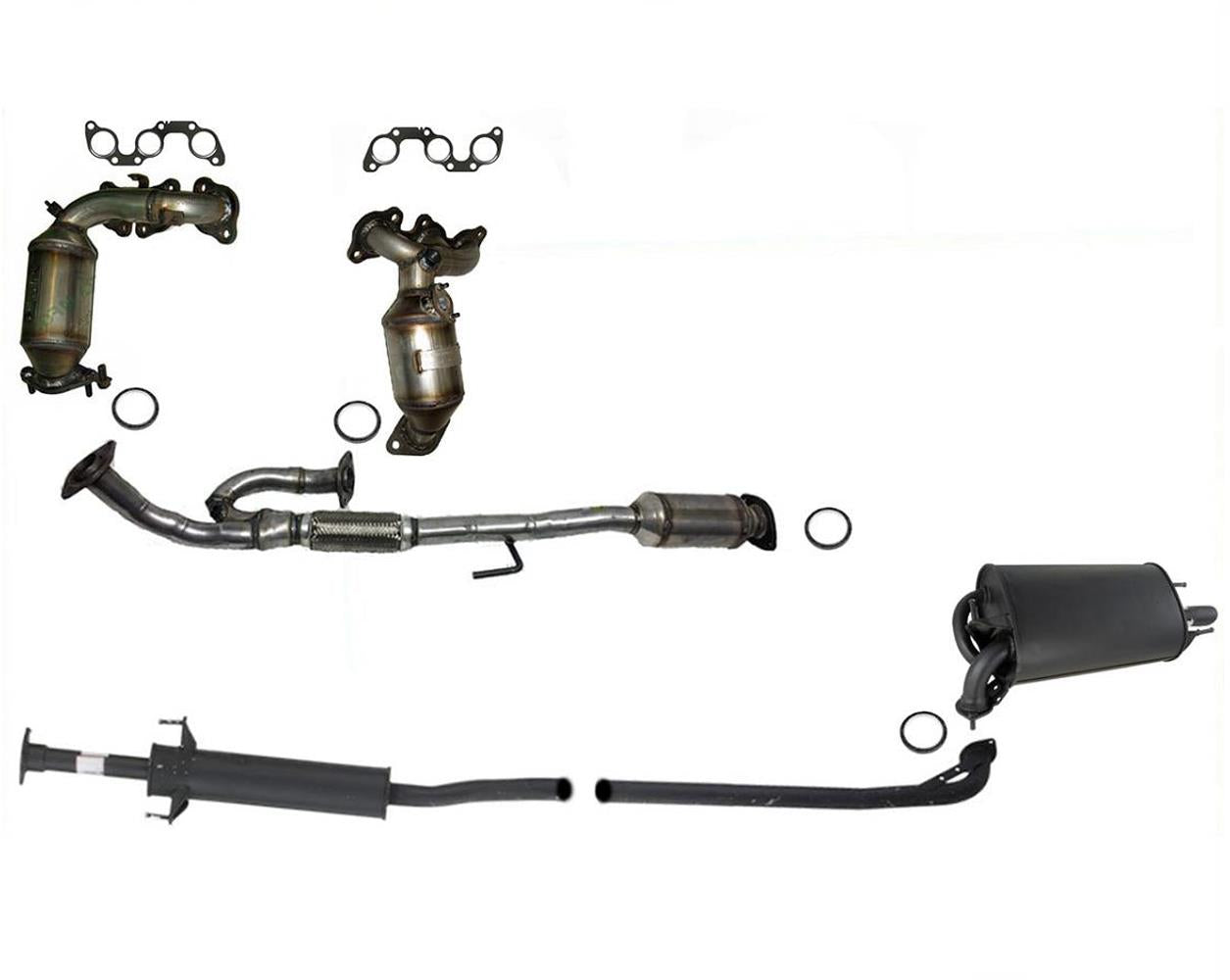 Full Exhaust System Manifolds Undebody Converter Ppe & Muffler Camry 3.0L V6