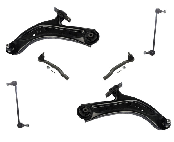 Front Lower Control Arms W/ Ball Joints Tie Rods & Links For Nissan Rogue 14-20