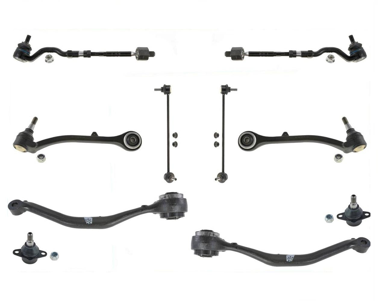 Brazos de control inferiores delanteros, varillas de amarre, eslabones, rótulas, 12 piezas, se adapta a BMW X3 04-07
