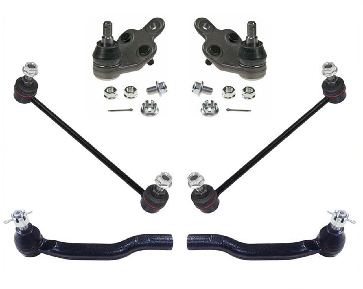 100% nuevas rótulas inferiores, varillas de amarre, eslabones de barra estabilizadora para Toyota Camry 12-17, 6 piezas