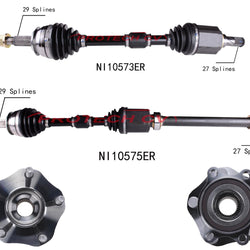 Front CV Axles Wheel Hub Bearings For 2014-2020 Nissan Rogue Front Wheel Drive