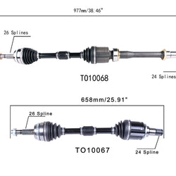 Front Left & Right CV Axles For 2012-2017 Toyota Camry 2.5L No Hybrid Models