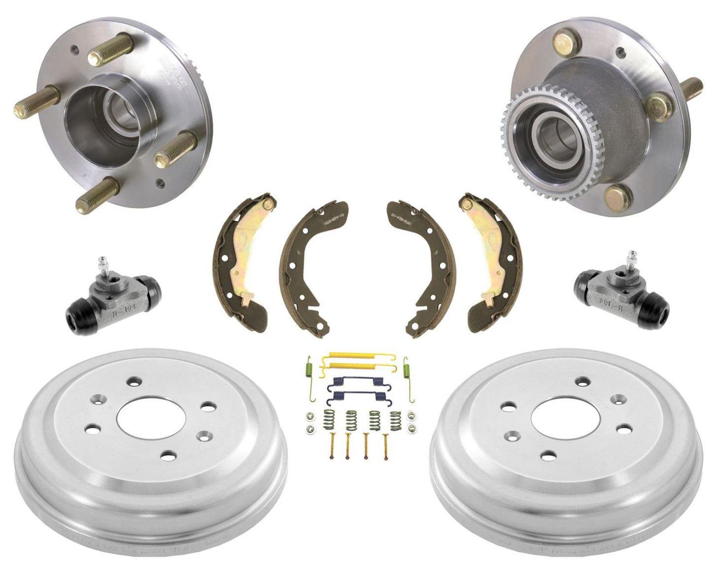 Kit de herrajes para zapatas de tambores con rodamientos traseros para Chevrolet Aveo con ABS 07-11