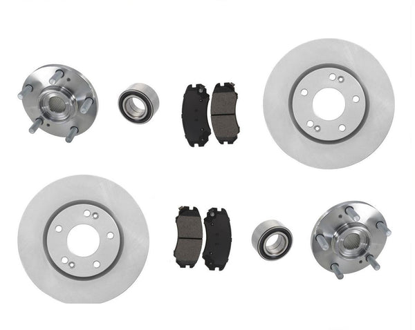 Buje delantero y cojinetes, pastillas de freno y rotores para Hyundai Sonata 3.3L 06-10