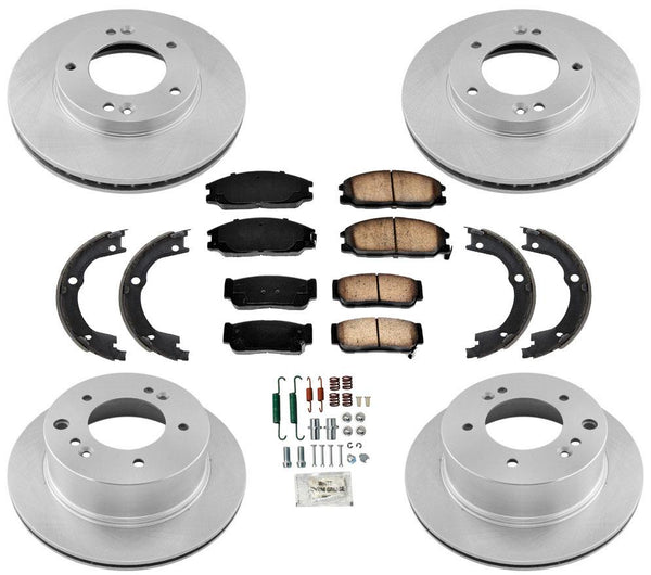 Rotores de freno delantero y trasero y pastillas de freno de cerámica para KIA Sorento 8PC Kit 2003-2006