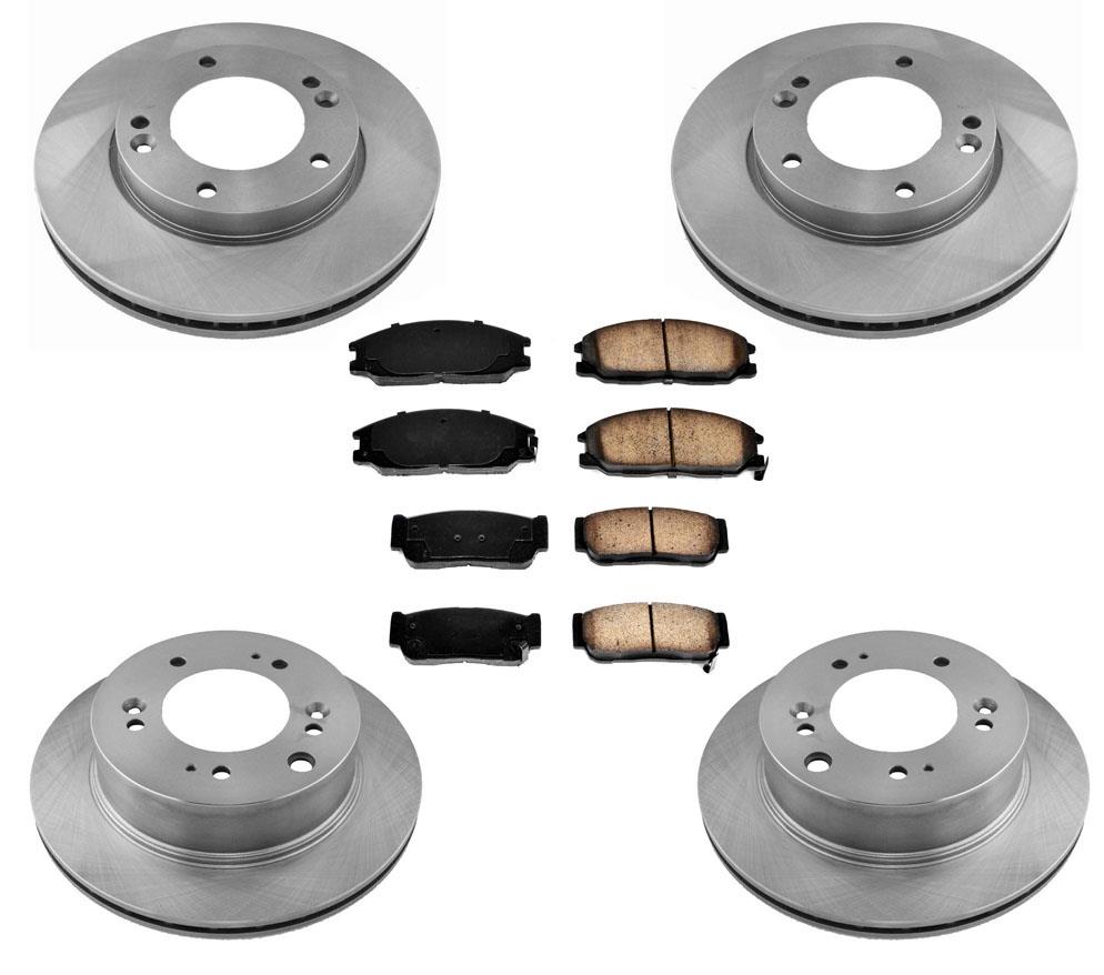 Front & Rear Brake Rotors & Ceramic Brake Pads for KIA Sorento 6PC Kit 2007-2009